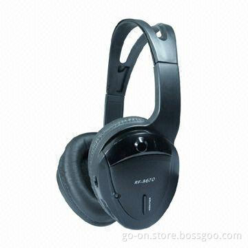 RF Stereo Wireless Headphone System with Slide Switch and Built-in Monitor Function